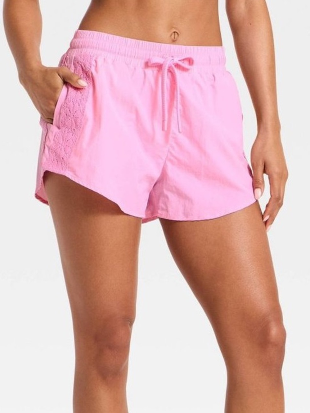 JoyLab Pink Drawstring Lace-Trim Athletic Shorts NWT x